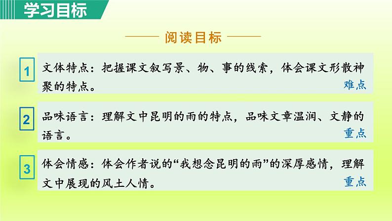 2024八年级语文上册第四单元17昆明的雨教学课件（部编版）04
