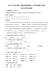 甘肃省武威市凉州区武威十六中联片教研2024-2025学年八年级上学期开学语文试题（原卷版+解析版）
