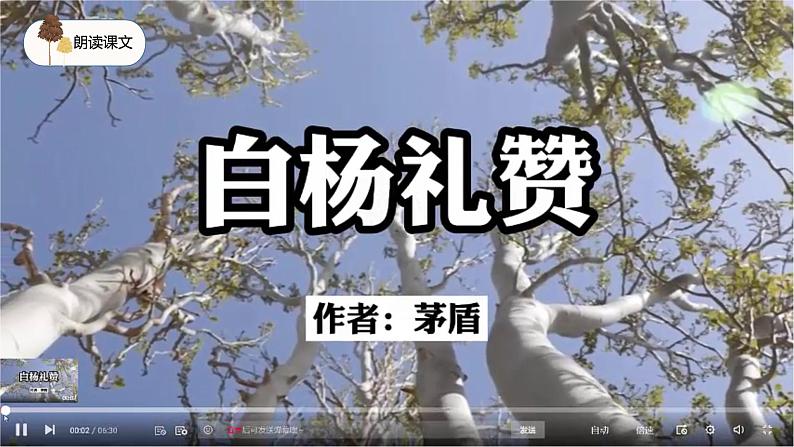 部编版初中语文PPT课件八年级上第四单元白杨礼赞08