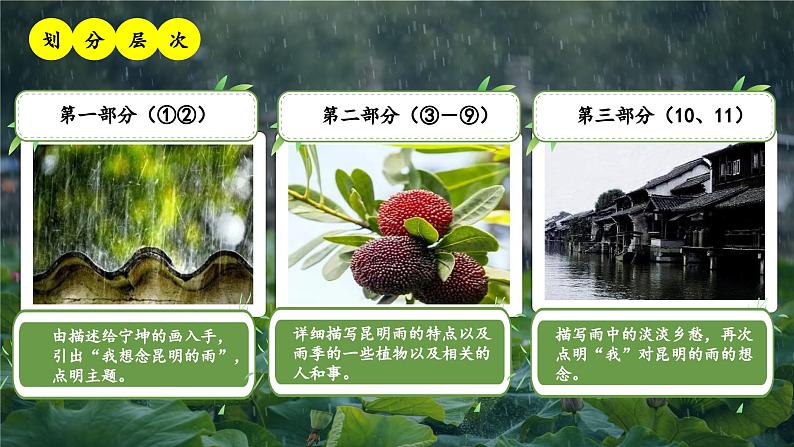 部编版初中语文PPT课件八年级上第四单元昆明的雨08