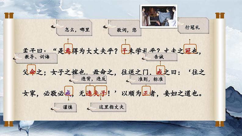 部编版初中语文PPT课件八年级上第六单元孟子-富贵不能淫04