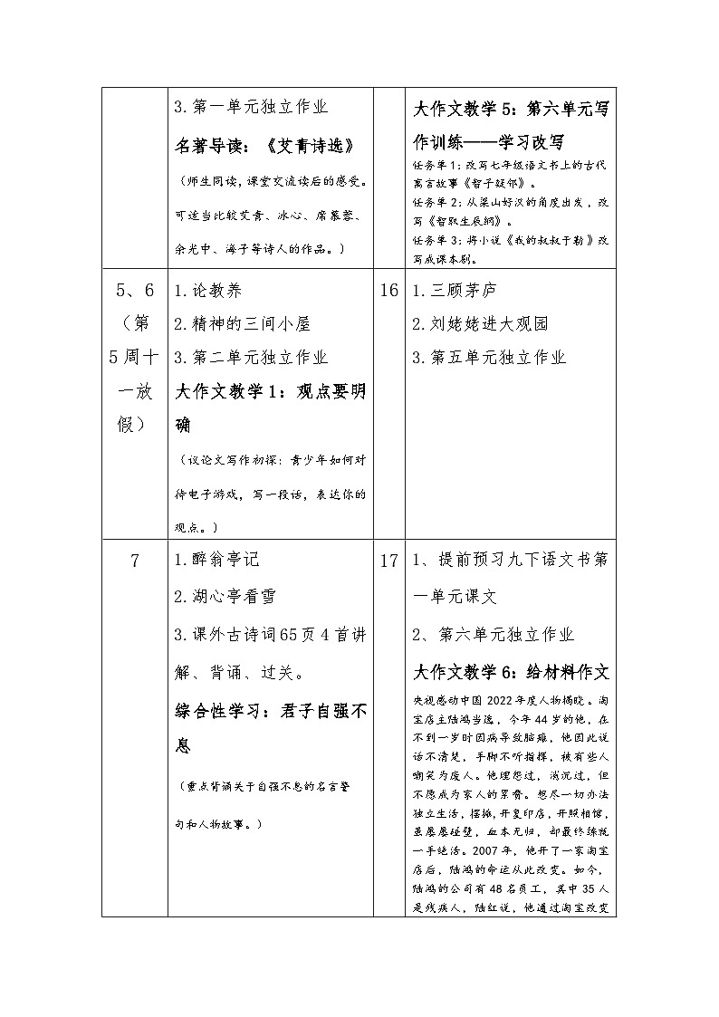 九年级上学期备课组工作教学计划03