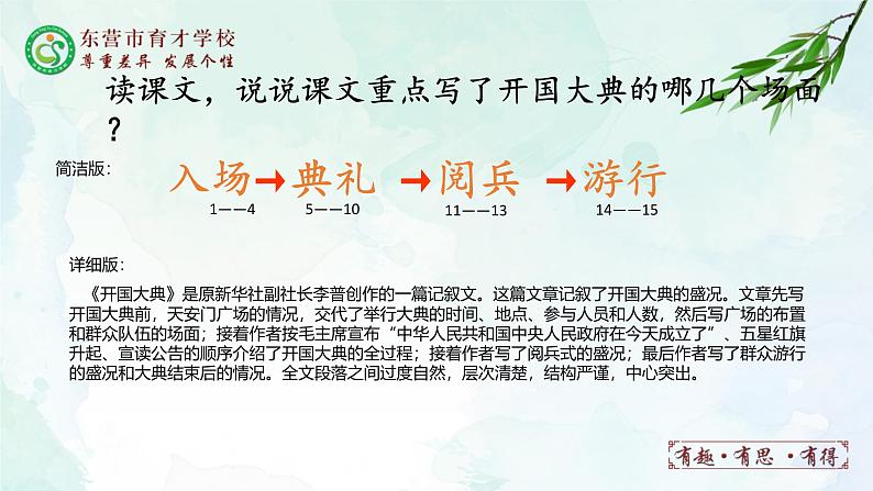 人教部编版（五四版）语文六上 7 开国大典 课件04