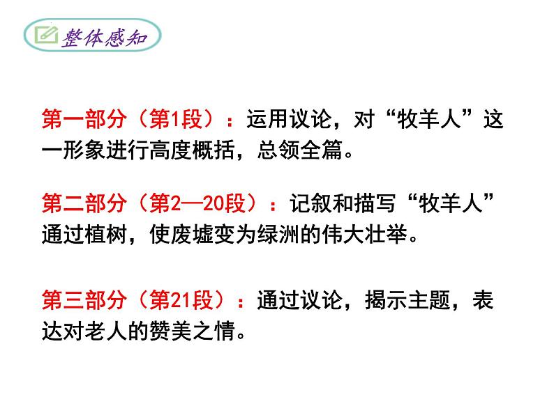 统编版五四制（上海专用）语文七年级上册 第13课 植树的牧羊人(教学课件）06