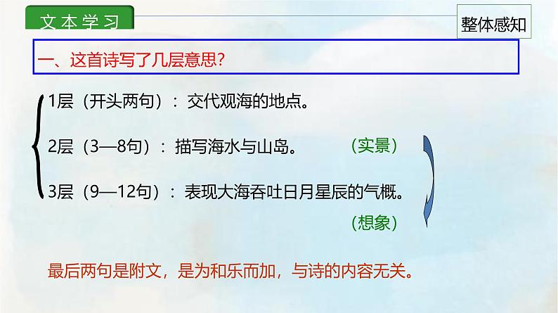 课件1：部编版初中语文七年级上册第一单元第4课 古代诗歌四首——观沧海第8页