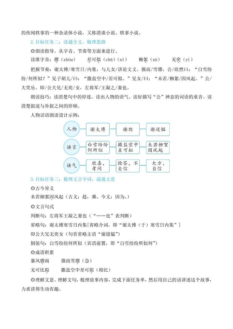 部编版七年级语文上册8 《世说新语》二则（简案教学设计）第2页