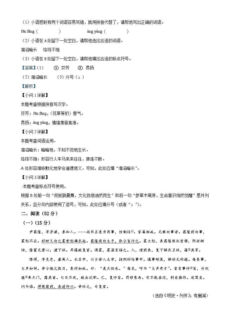 2024年江苏省徐州市中考一模拟语文试题（解析版）02