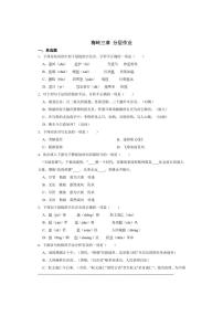 初中语文人教部编版（2024）七年级上册（2024）第四单元课后作业题