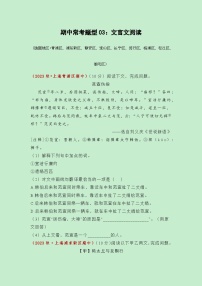期中常考题型03：文言文阅读-备战2024年新七年级语文秋季期中考试（上海专用）