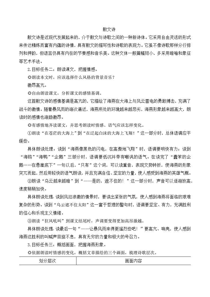 部编版九年级语文下册4 海燕（名师教学设计）02