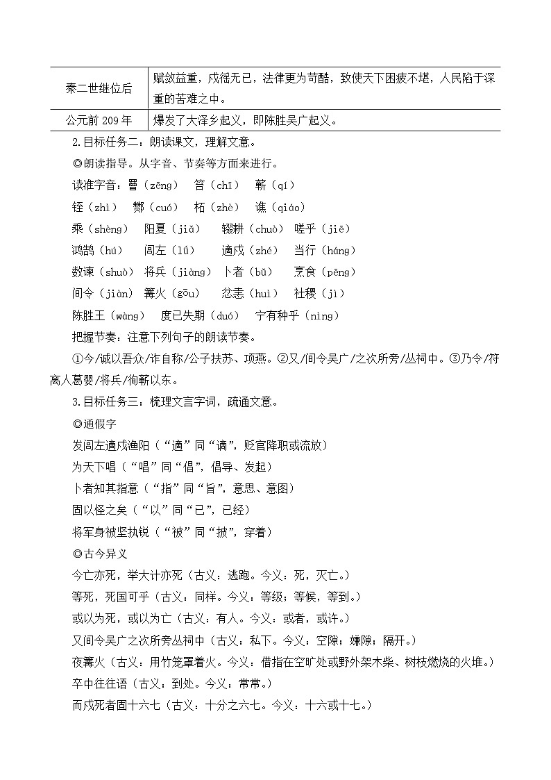 部编版九年级语文下册22 陈涉世家（名师教学设计）02