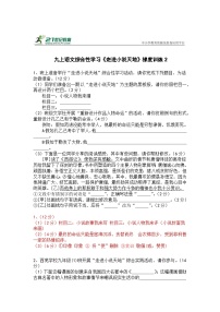 语文综合性学习 走进小说天地课时训练