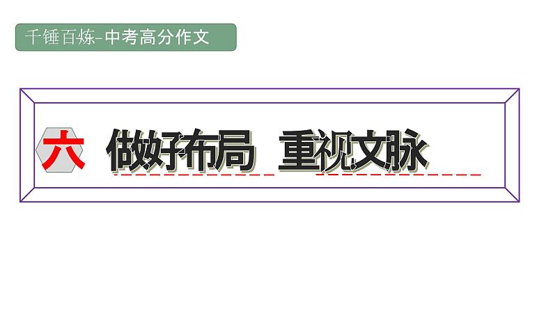 中考高分作文炼成十讲  06 做好布局 重视文脉  2024-2025学年中考作文讲练（统编版）课件PPT第1页