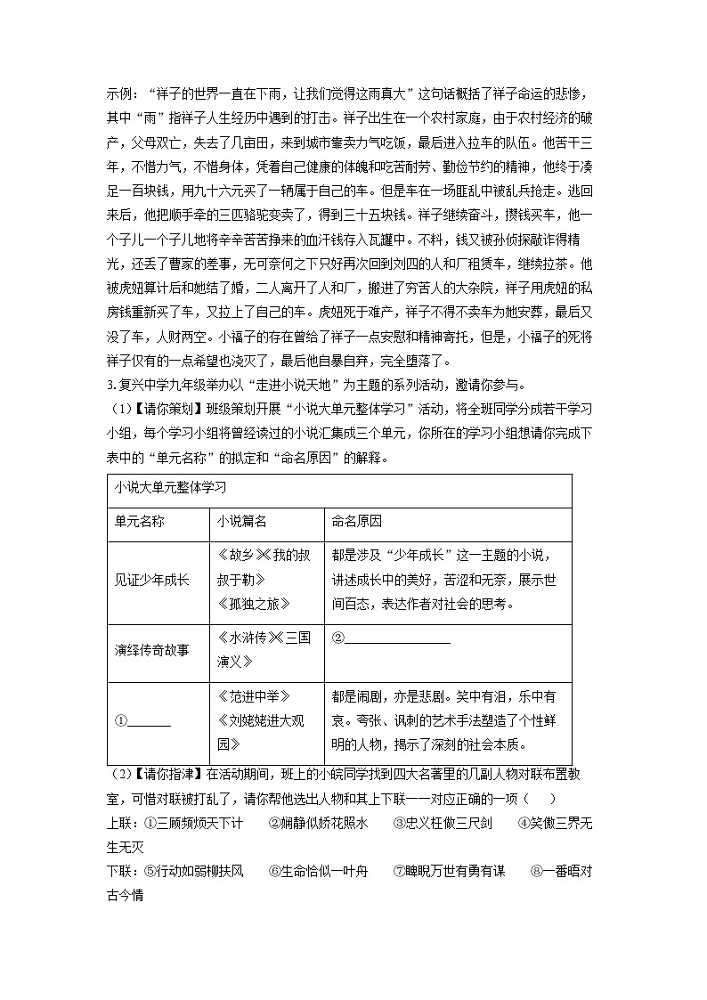 [语文][二模]安徽省阜阳市2024年中考试题(解析版)03