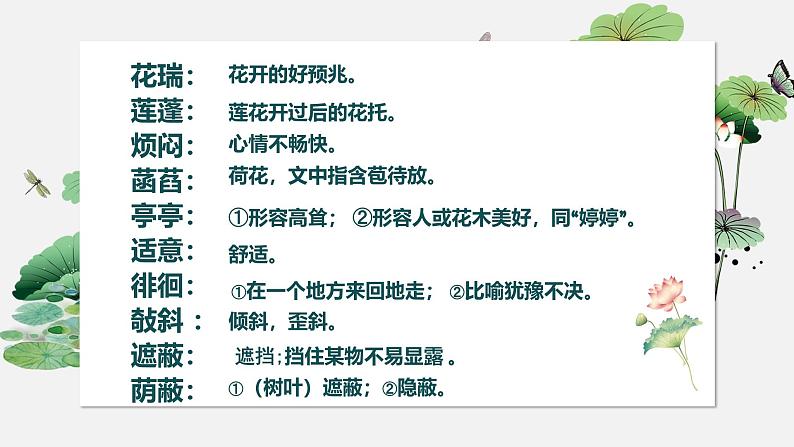 部编版七上语文第7课散文诗二首《荷叶·母亲》课件06