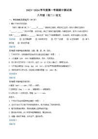 江西省南昌市2023-2024学年八年级上学期期中语文试题（解析版）