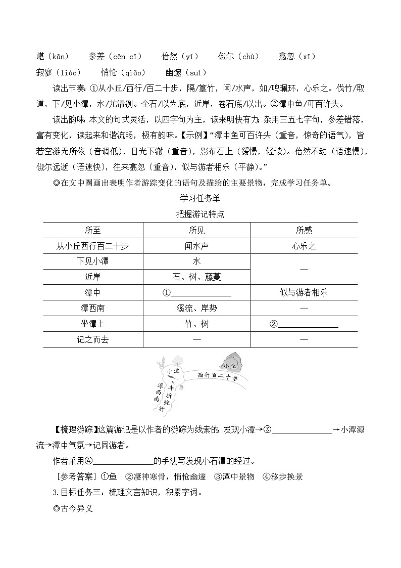 部编版八年级语文下册10 小石潭记（优质课教学设计）02