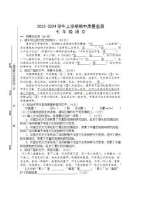 福建省三明市宁化县2023-2024学年七年级上学期期中考试语文试题