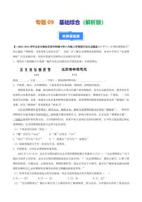 专题09 基础综合-备战2024-2025学年八年级语文上学期期中真题分类汇编 练习（北京专用）（含答案）