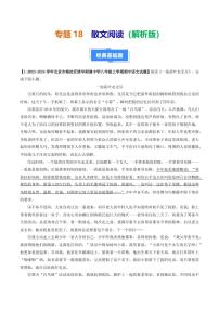 专题18 散文阅读-备战2024-2025学年八年级语文上学期期中真题分类汇编 练习（北京专用）（含答案）