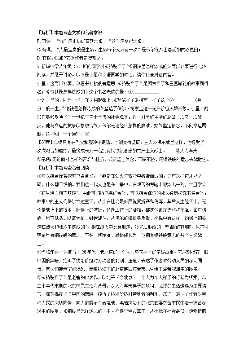 [语文]辽宁省鞍山市海城市2024-2025学年九年级上学期开学考试试题(解析版)第3页