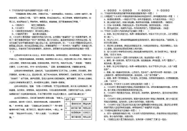 济南市莱芜区（五四制）鲁西中学2024—2025学年度第一学期开学考试九年级语文试题（含答案）第2页