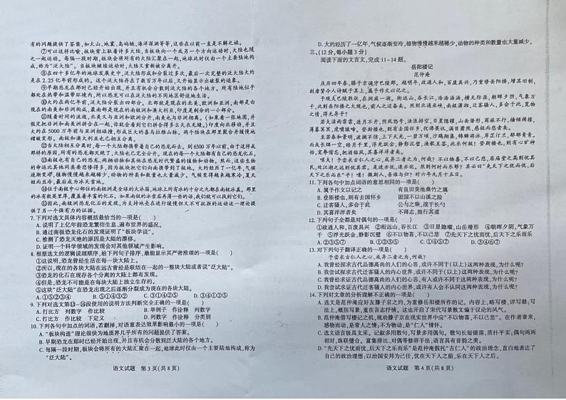 2024年山东省泰安市中考语文真题02