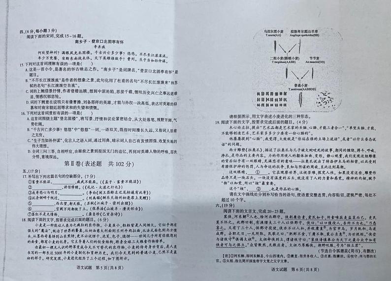 2024年山东省泰安市中考语文真题03