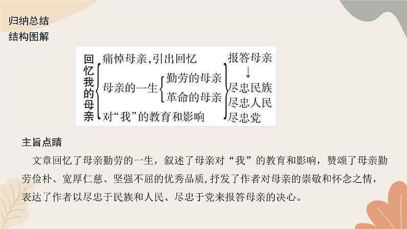 部编版（2024）七年级语文上册 14 回忆我的母亲习题课件第3页