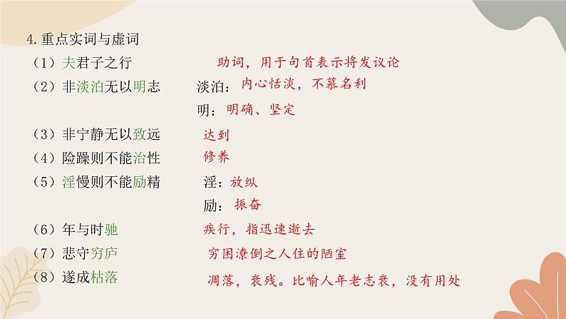 部编版（2024）七年级语文上册 16 诫子书习题课件第8页