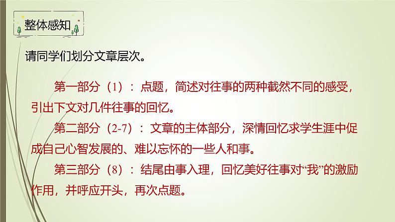 课件：部编版初中语文七年级上册第三单元第10课 往事依依08