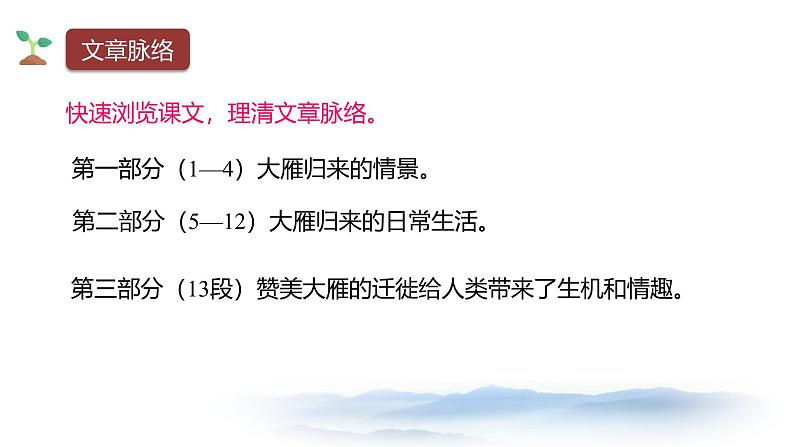 课件：部编版初中语文七年级上册第五单元第19课 大雁归来08