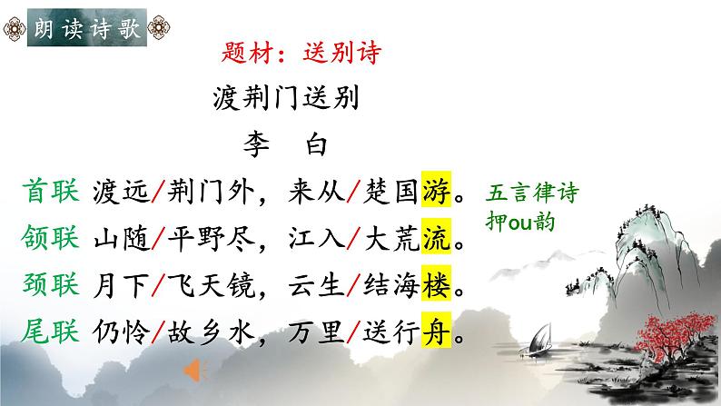 统编版语文八年级上册第13课《唐诗五首——渡荆门送别》课件第6页
