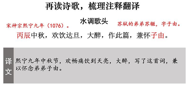 统编版语文九年级上册第14课《水调歌头（明月几时有）》课件第8页