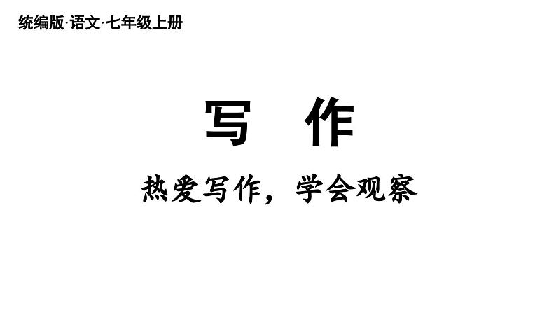 初中语文新人教部编版七年级上册第1单元 写作《热爱写作，学会观察》教学课件（2024秋）03