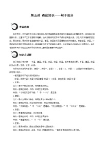 第五讲 语法知识——句子成分-备战2025年中考语文积累运用知识清单（全国通用）