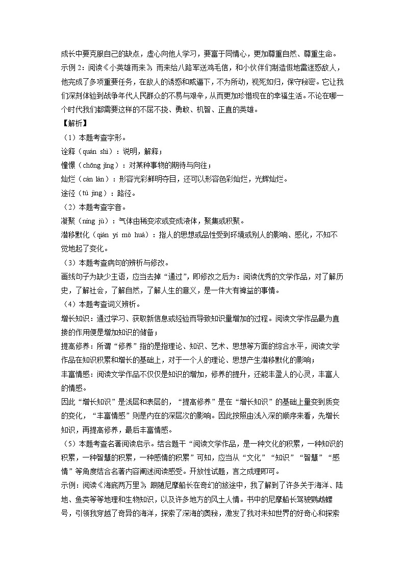 【语文】江苏省连云港市2024-2025学年七年级上学期开学考试试题（解析版）第2页