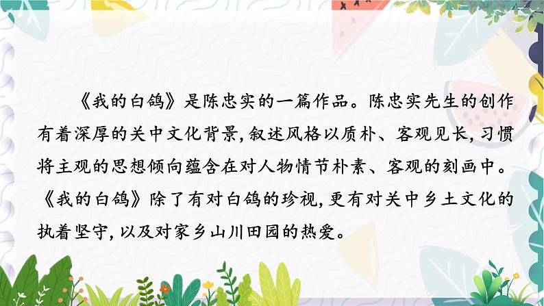 人教版（2024)语文七年级上册 第5单元 18 我的白鸽 PPT课件+教案02