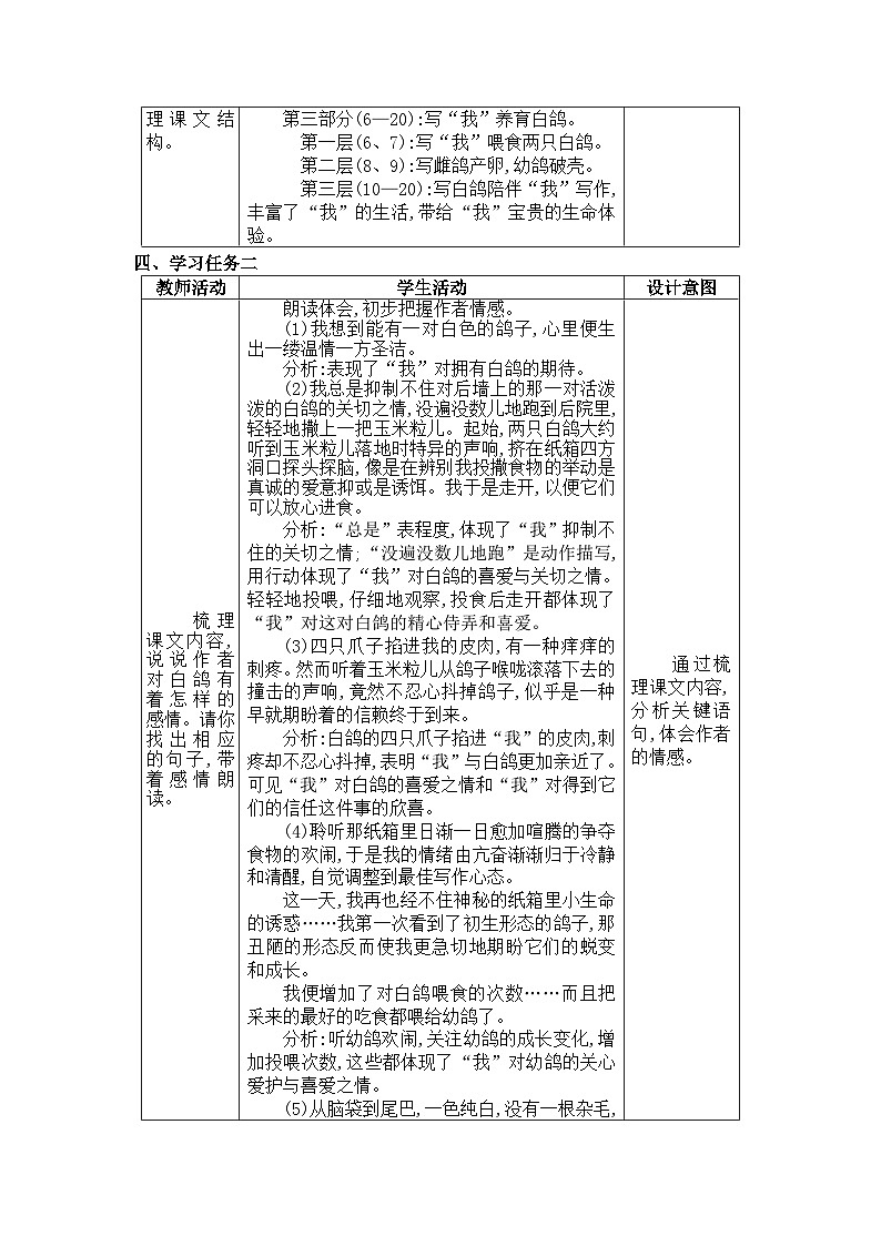 人教版（2024)语文七年级上册 第5单元 18 我的白鸽 PPT课件+教案03