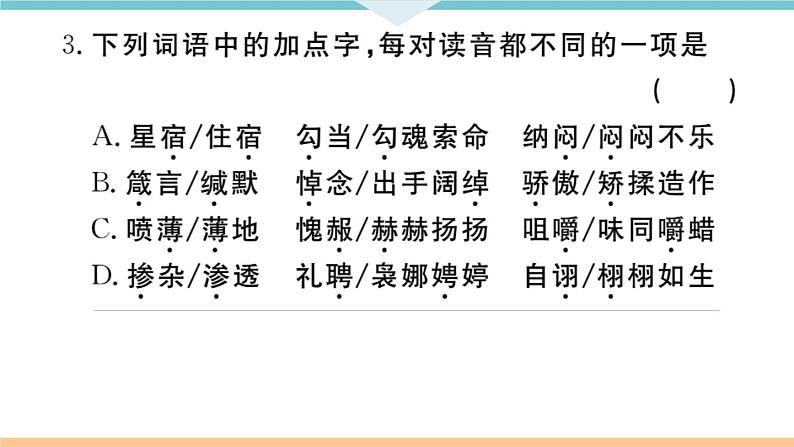 初中人教版九年级中考语文专题复习PPT1 专题一第5页