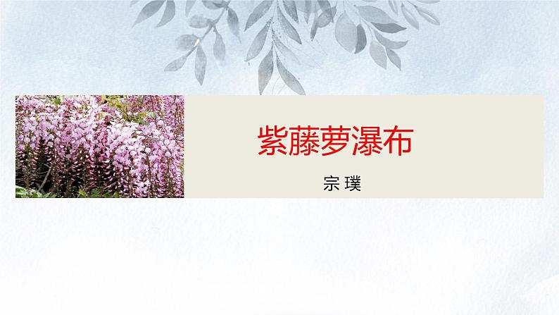 课件：初中语文部编版七年级下册课件、学案及教案第18课 紫藤萝瀑布第1页