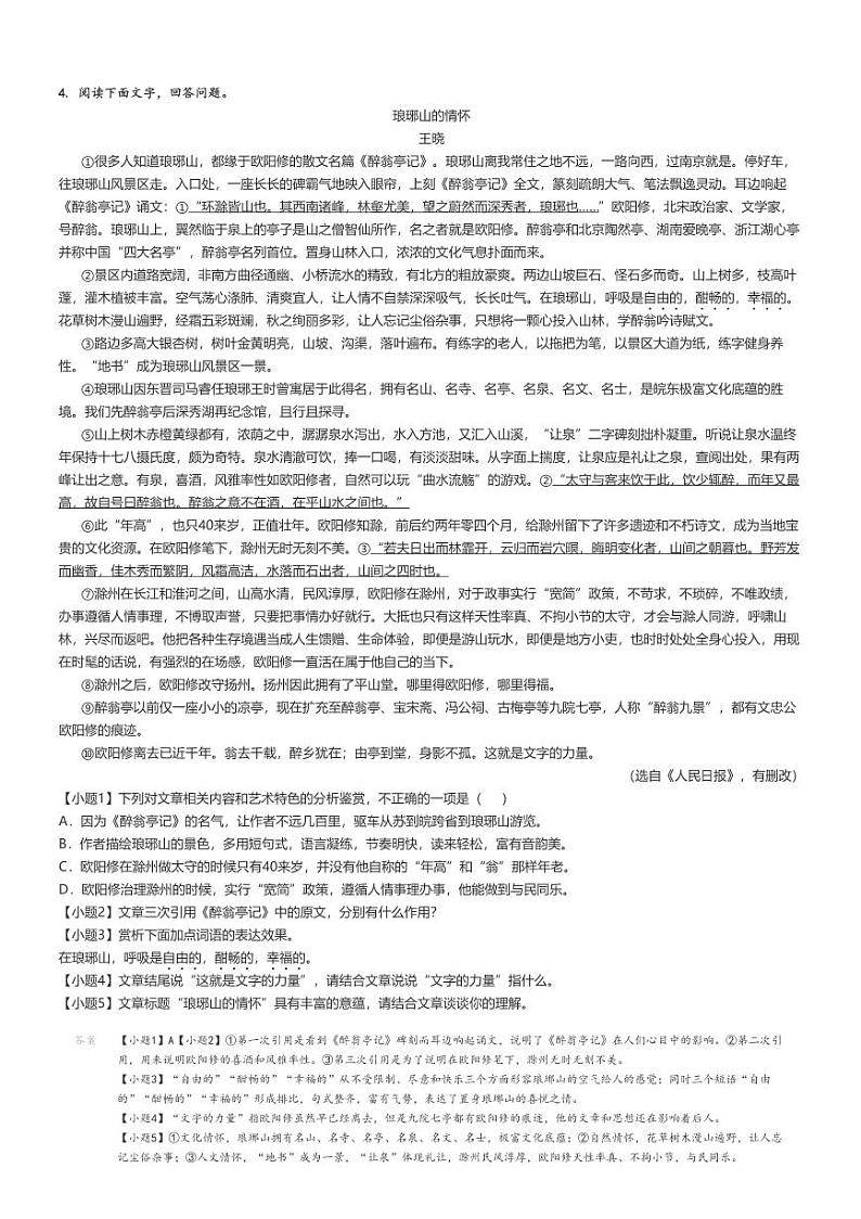 [语文]2024～2025学年9月安徽合肥初三月考试卷(多校)解析版第3页