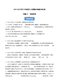 专题01 字音字形 练习【真题汇编】2024-2025学年八年级语文上学期期中真题分类汇编（统编版全国通用）