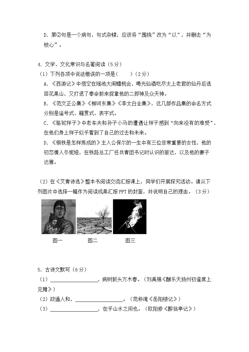 辽宁省鞍山市海城市西部集团2024-2025学年九年级上学期10月月考语文试题02