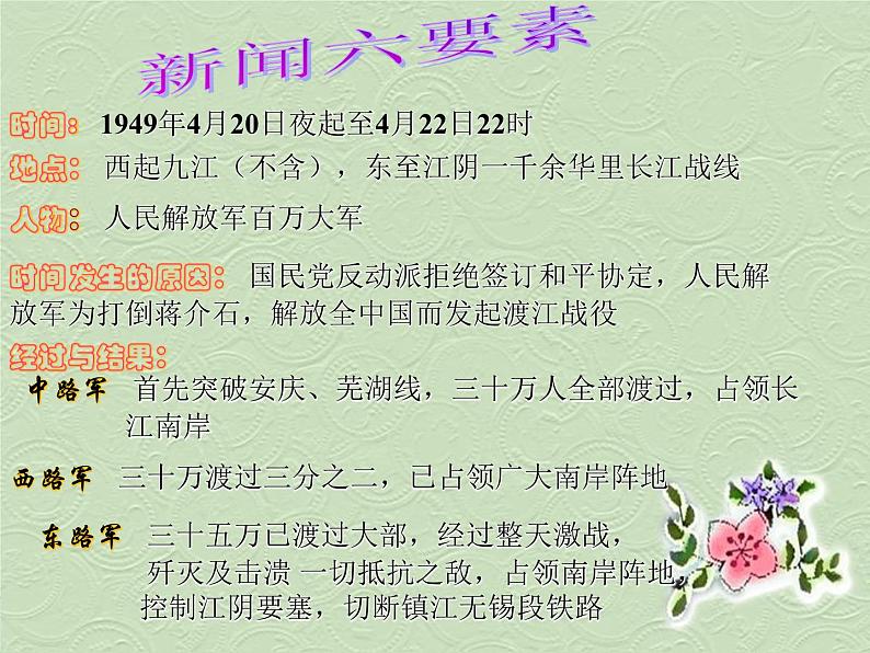 部编版语文八年级上册 1 人民解放军百万大军横渡长江课件第8页