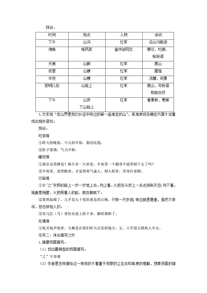 教案：部编版初中语文七年级下册 第6课 老山界第3页