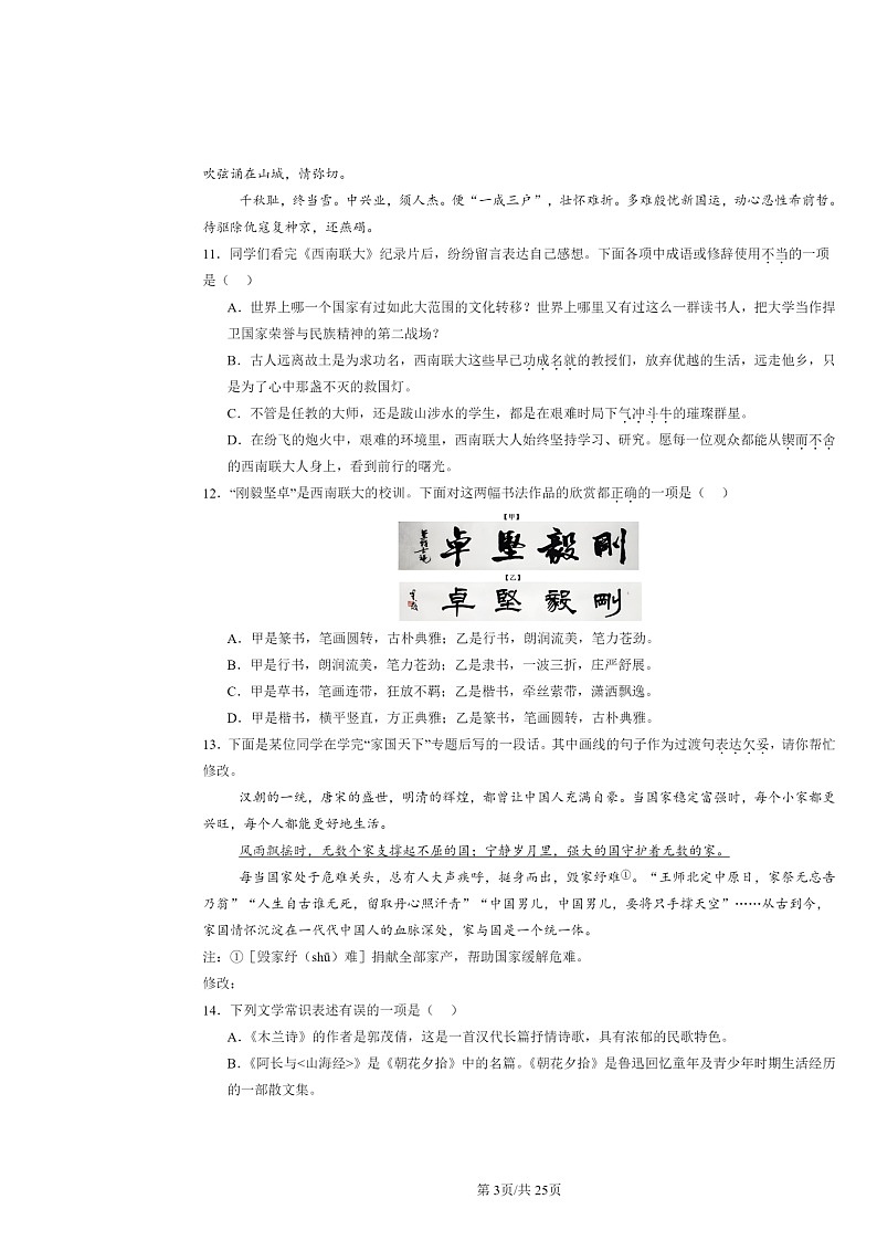 [语文]2024北京重点校初一下学期期中真题分类汇编：字形第3页