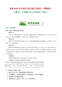 第4部分 专题03：非连续文本之评价建议（练习）-2025年中考语文复习 现代文阅读（全国通用）