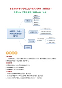 第1部分 专题03：记叙文阅读之概括内容（讲义）-2025年中考语文复习 现代文阅读（全国通用）