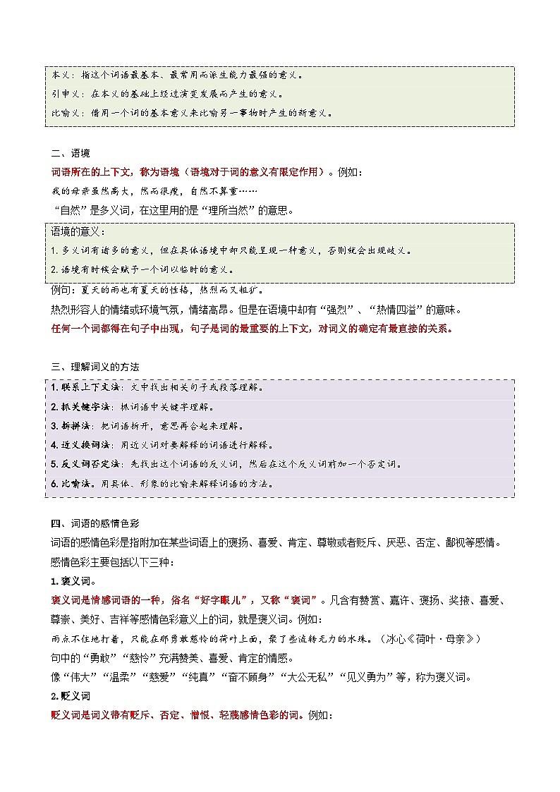 第13讲 词义和语境、色彩（原卷版）第2页